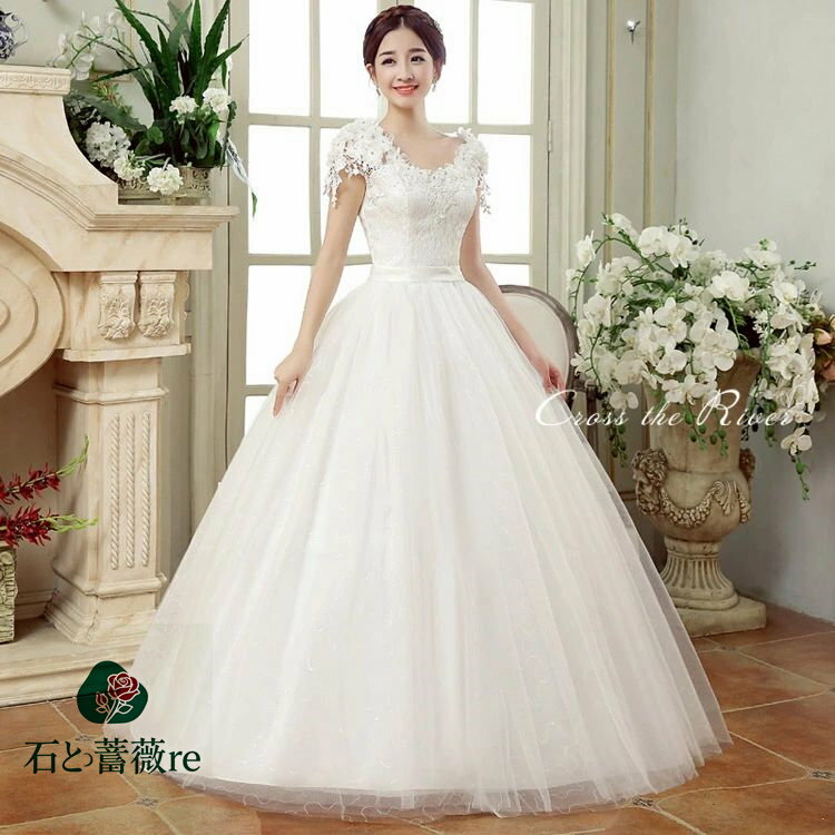 花嫁 大きいサイズ ウェディングドレス プリンセスドレス 演奏会用ドレス 刺繍 花柄 結婚式 編み上げ ウェディング レディース ブライダル Aライン 花嫁ドレス レース イブニングドレス 華やか パーティードレス フォーマル ドレス 二次会 披露宴 発表会 撮影 写真