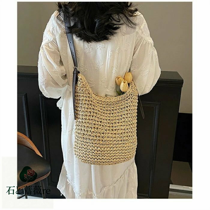 かごバッグ レディース ショルダーバッグ 斜め掛け 編みバッグ 軽量 カゴバッグ 旅行バッグ 肩掛け カバン 大容量 大人 可愛い ナチュラル カジュアルバッグ 籠バッグ 海 カゴ バッグ リゾート 無地 シンプル 大人 夏