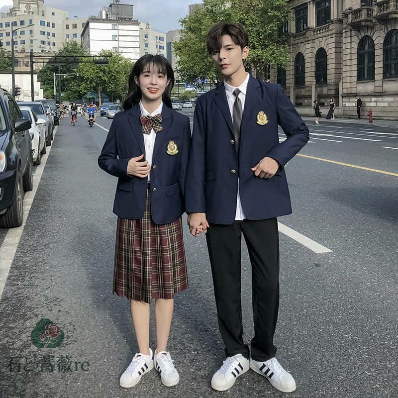 卒服 韓国 卒業式 スーツ 女の子 男の子 スクール JK制服 中学生 高校生 4点セット 大きいサイズ ジャケット シャツ チェックスカート パンツ ゆったり 制服 入学式 スーツ 小学生 6年生 紺 ネイビー お受験 面接 発表会 スクール 制服