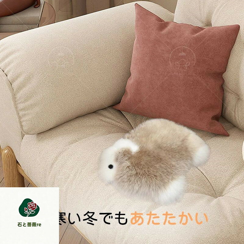 ムートンシートクッション 48×58cm 長毛タイプ 毛皮 ムートンクッション ムートン クッション 座布団 ソファー 暖かい シートクッション リアルファー ファー [3]