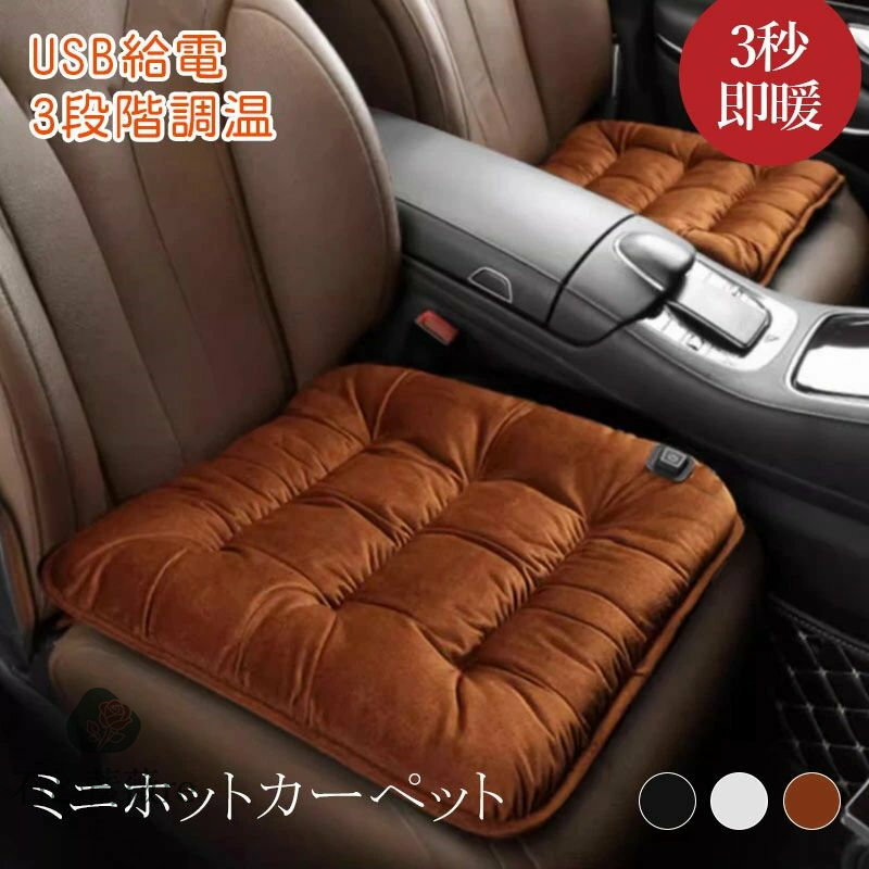 ホットカーペット ホットマット ミニマット 46×46cm ほっとカーペット 節電 ミニ ホットカーペット 電気カーペット 一人用 1人用 足温器 あんか アンカ 足元ヒーター 車ヒーター 椅子