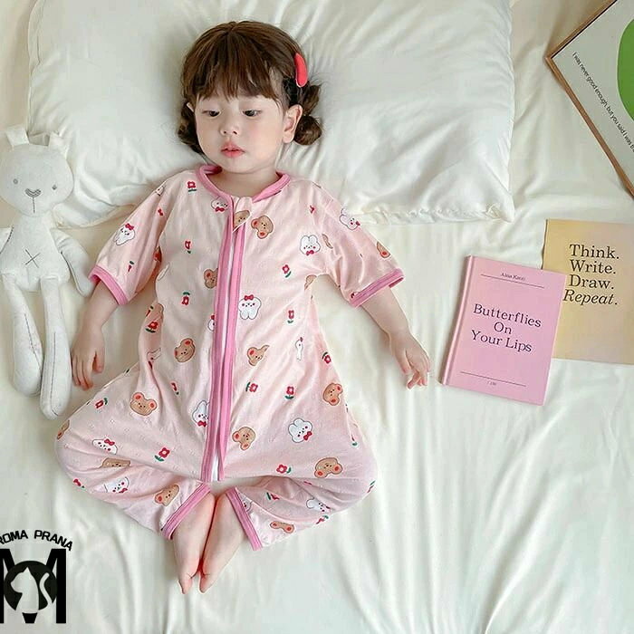 石と薔薇reのロンパース　キッズ　つなぎパジャマ　カバーオール　半袖　パジャマ　子供　女の子　ジュニア　ルームウェア　かわいい　子供服　可愛い　部屋着　寝間着　春　夏　秋　可愛い　送料無料　90cm 100cm 110cm 120cm｜アングル2