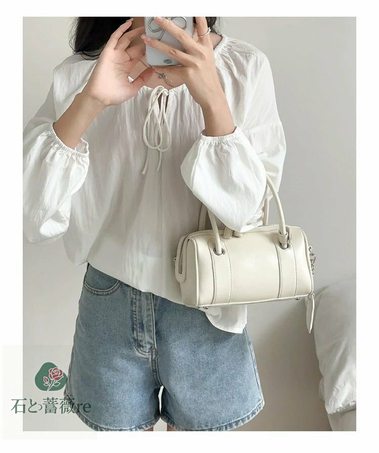 高級感 ハートチャーム 通勤 手提げボウリングバッグ