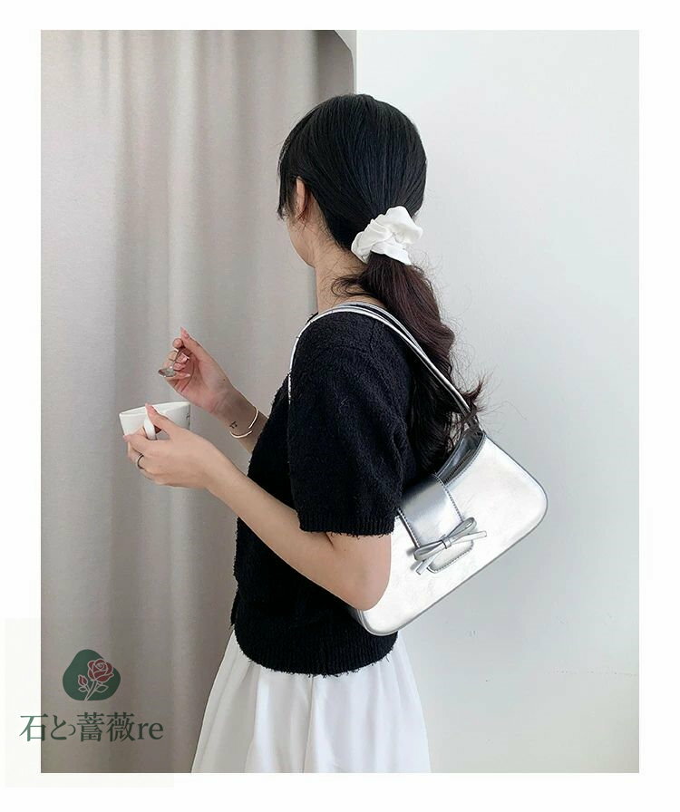 レディース 新作 シンプル PU 手提げスクエアバッグ