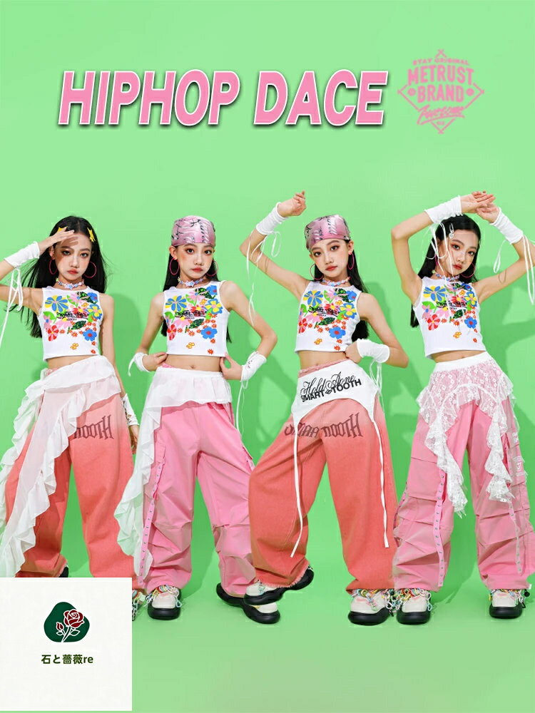 デニムパンツ ピンク カーゴパンツ チアダンス チアガール k-pop 衣装 キッズダン...