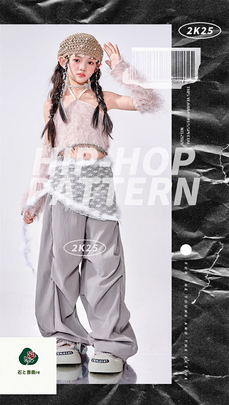 k-pop 衣装 キッズ ダンス 衣装 セットアップ へそ出し タンクトップ パンツ カーゴパンツ アイドル 衣装 女の子 チアダンス カッコイイ ヒップホップ ガールズ 練習着 派手 演出 子供 ジャズダンス チアガール ステージ衣装 発表会 舞台服 HIPHOP イベント 社交ダンス 2