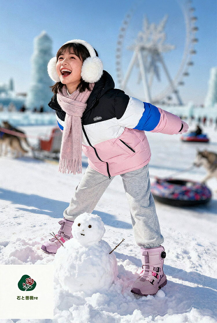 冬靴 キッズ ブーツ 裏起毛 スパイク 北海道 スノーブーツ ボアブーツ ジュニア 防...