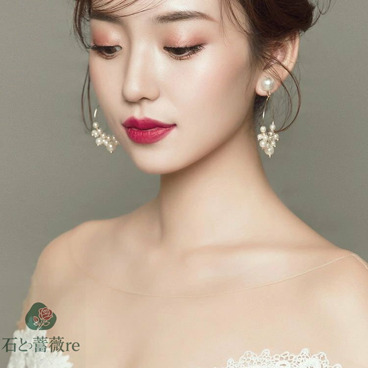 ウエディング ブライダル イヤリング ピアス 花嫁 結婚式 披露宴 二次会 定番 シンプル ブライダル ア..