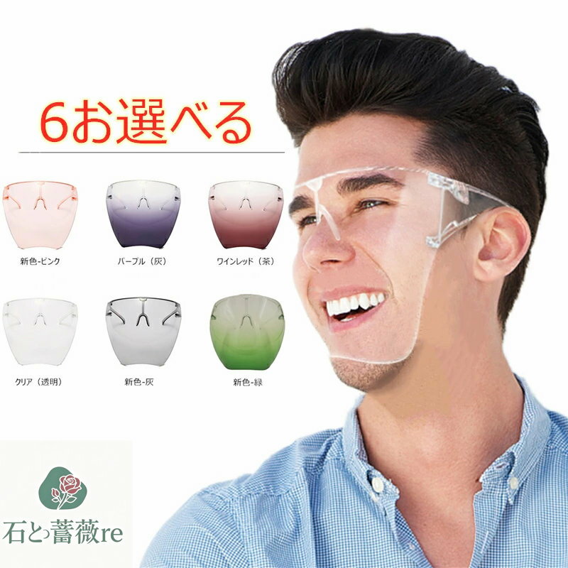 フェイスシールド メガネ型 透明マスク マウスシールド クリアマスク マスクシールド サリバガード マ..