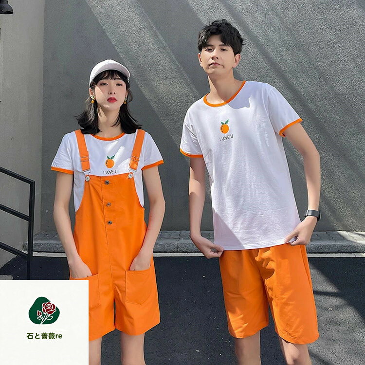 楽天市場】オレンジ ショートパンツ（オールインワン・サロペット