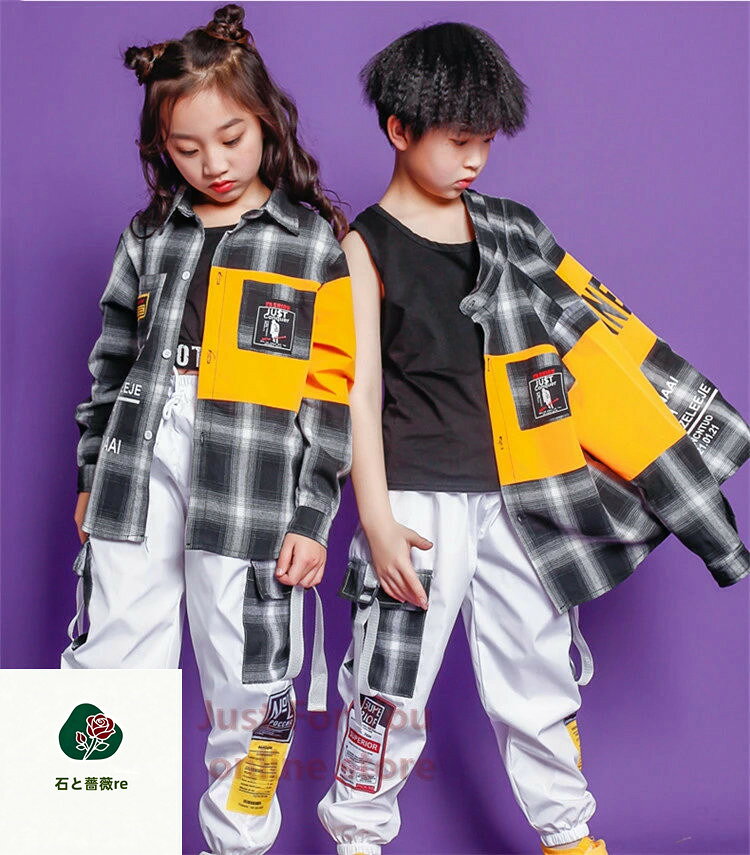 キッズ ダンス ダンス衣装 セットアップ 男の子 ガールズ ヒップホップ かっこいい...