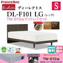 フランスベッド シングル ベッド ディーレクトス DL-F101 TW-010α マットレスセット 硬め LG シンプルデザイン フラット レッグ 脚 高さ2段階 高さ調整 コンセント スノコ床板 日本製 シングルサイズ スノコベッド すのこベッド システムベッド 送料無料 開梱設置無料 1