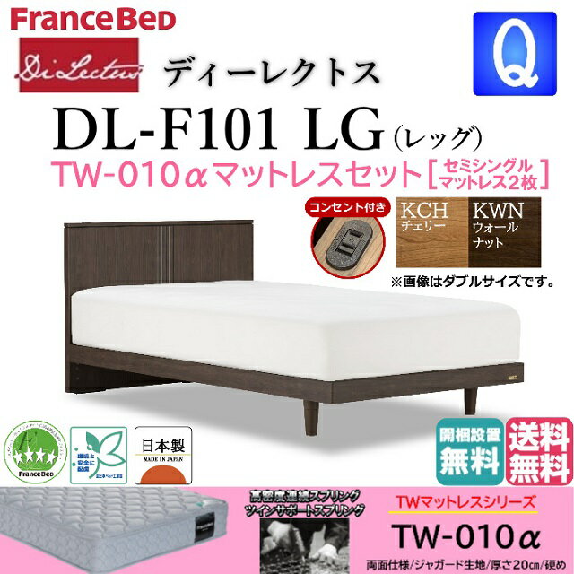【完売間近】 フランスベッド クィーン ベッド ディーレクトス DL-F101 TW-010α マットレスセット セミ..