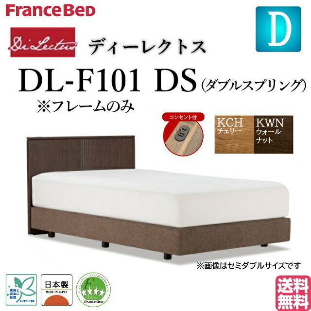 フランスベッド ダブル ベッド ディーレクトス DL-F101 DSフレーム シンプルデザイン フラット ダブルスプリング コンセント 日本製 高品質 ダブルサイズ モダン システムベッド ホテル仕様 送料無料