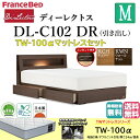 フランスベッド マットレスセット セミダブル ベッド ディーレクトス DL-102 TW-100α DR シンプルデザイン キャビネット ドロアー 引き..