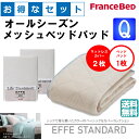 お得なセレクト3点セット クィーン EFFEスタンダード オールシーズンメッシュベッドパッド 防カビ 高性能繊維モイスケア SEK制菌加工 抗菌・防臭加工 洗える カラー4色 すべり止めゴム付 送料無料