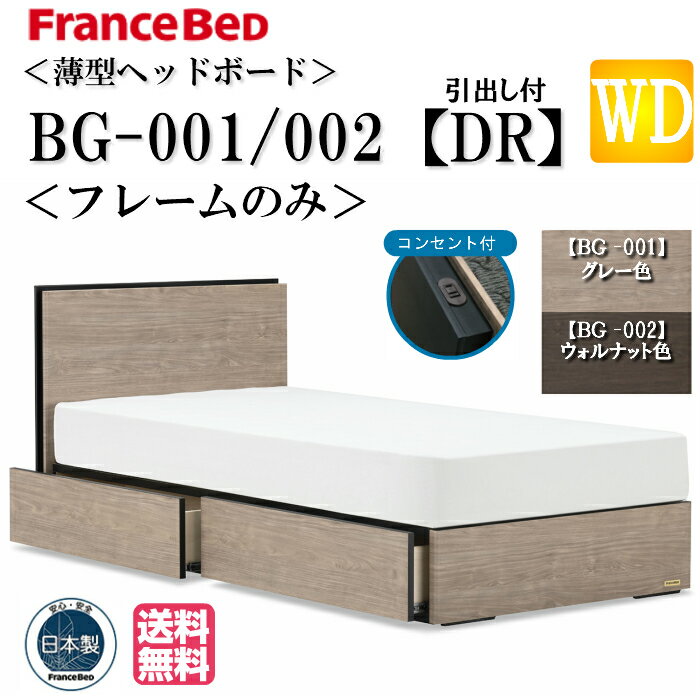 フランスベッド ワイドダブル ベッドフレームのみ BG-001 002 DRフレーム シンプルデザイ