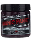 マニックパニックヘアカラー ディープパープルドリーム 118ml MANIC PANIC アルカリカラーでも、中性カラーでも、マニキュアでもない。 海外ではビタミンカラーと呼ばれている酢とハーブでできたpH3.5の直接染料。 ノンダメージで補色できて、さらに、ツヤ感、手ざわり感がUPする。 一言で言うならば色のつくトリートメントです。 NY30年の歴史をもち、トップサロンのトップカラーリストに愛用され、多くのセレブ、 ハリウッドスター、スーパーモデルに指名されるカラーです。 豊かなカシスの実りを思わせる、力強くて深い紫。 ■使用上のご注意■ 衣服や帽子などへの色移りにご注意ください。 頭皮に異常が生じていないかよく注意して使用してください。 化粧品がお肌に合わないとき即ち次のような場合には、使用を中止してください。 そのまま化粧品類の使用を続けますと、症状を悪化させることがありますので、 皮膚科専門医等にご相談されることをおすすめします。 (1)使用中、赤み・はれ・かゆみ・刺激・色抜け( 白斑等 )や黒ずみ等以上があらわれた場合。 (2)使用したお肌に直射日光があたって上記のような異常があらわれた場合。 傷やはれもの・しっしん等、異常がある部位にはお使いにならないでください。 目や口に入ったときや皮膚についたときは直ぐに洗い流してください。 吸入しないように注意してください。 極端に高温または低温の場所、直射日光の当たる場所、乳幼児の手の届く所には保管しないでください。 ご使用前にパッチテストを行って頂き、お肌に異常が生じていないかよく注意して使用してください。 お肌に合わない場合はご使用をおやめください。 【ご使用上の注意】 ●お肌に合わないときは、ご使用をお止め下さい。 そのままご使用を続けますと、症状を悪化させることがありますので 皮膚科専門医等にご相談されることをお進め致します。 ●傷やはれもの、湿疹等、異常のある部位にはお使いにならないで下さい。 ●乳幼児の手の届かないところに保管して下さい。 ●直射日光の当たる場所、極端に高温や低温になる場所には保管しないで下さい。 ●その他、本商品の取り扱いをよく読んでご使用下さい。 ■複数店舗で在庫共有のため万が一在庫がない場合は、 納期をメールでおしらせします。 ■パッケージ・デザインは予告なく変更となる場合があります。 ■商品は品質改良の為、予告なく仕様を変更する場合がございます。 ■商品がリニューアルした場合はリニューアル後の商品をお届けする場合があります。ゆうパケット及びレターパックプラスでの発送は日時指定、代引き不可となります。 箱潰れ等の商品の保証はございませんのでご了承の上、ご購入下さい。 　メーカー　 　マニックパニック　 &nbsp;区分 &nbsp;化粧品 &nbsp;製造国 &nbsp;　海外　 &nbsp;広告文責 &nbsp;愛らんどびゅーてぃTEL/FAX：078-646-8629