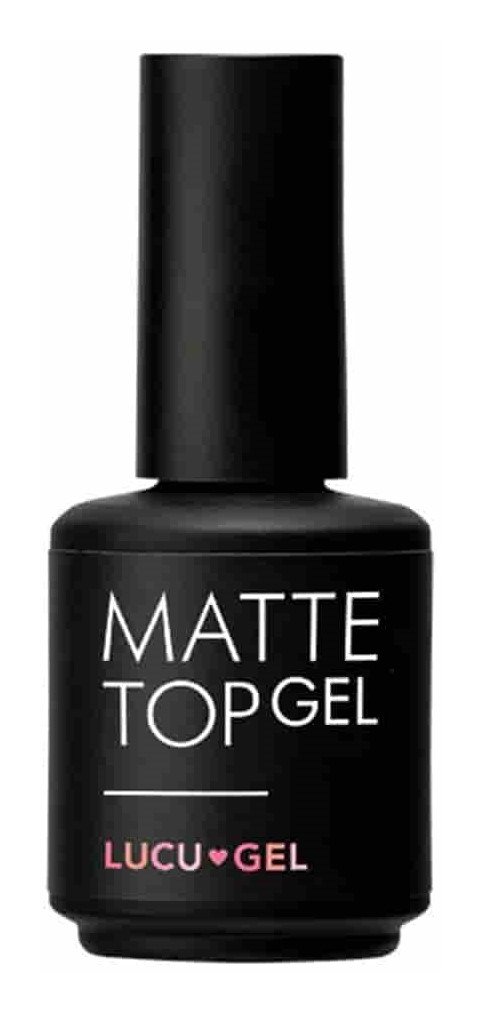 ルクジェル マットトップ 15ml LUCU GEL MATTE TOP GEL 15ml 質感と持続性にこだわったマットトップジェル。 一度塗りでしっかりとした強度と、すりガラスのようなマット感を出すことができます。 刷毛の形状にもこだわ...