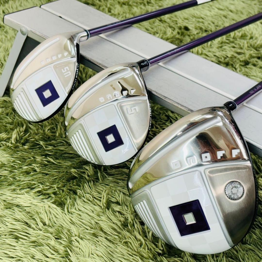 【中古】オノフ レディ 2023 ウッド3本セット レディースゴルフ 入門 大人気モデル ONOFF グローブライド A フレックス