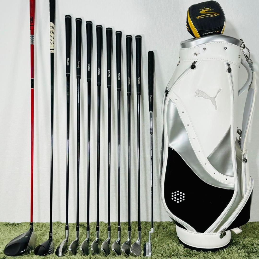 【中古】コブラ スポルディング 11本セット メンズゴルフ 初心者 入門 大人気モデル COBRA SPALDING flex S コースデビュ 右利き