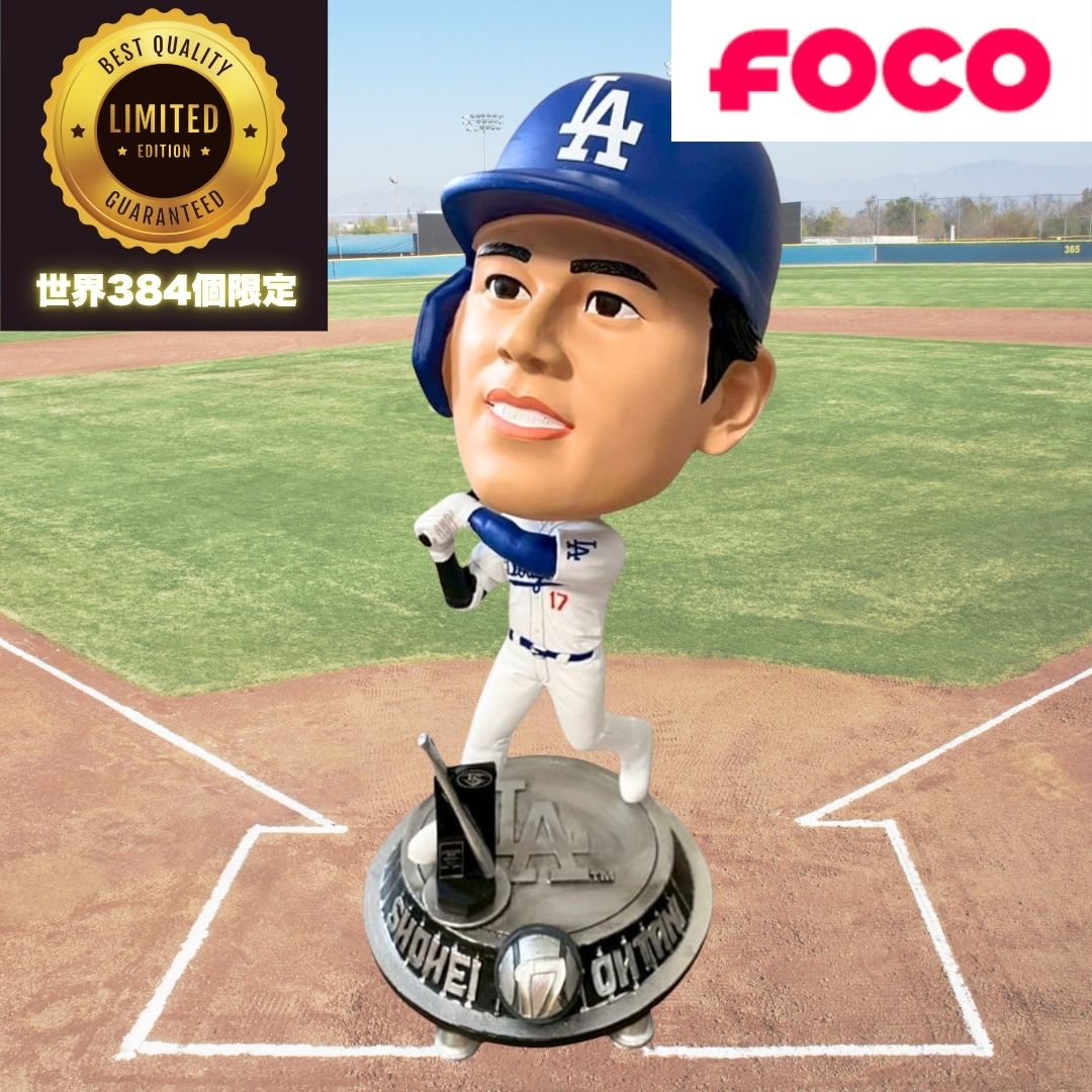 乐天商城 - [世界384個限定] 大谷翔平 ボブルヘッド フィギュア 人形 FOCO MLB 公式 ビッグヘッド 2025 Silver Slugger ドジャース ブルー 25cm