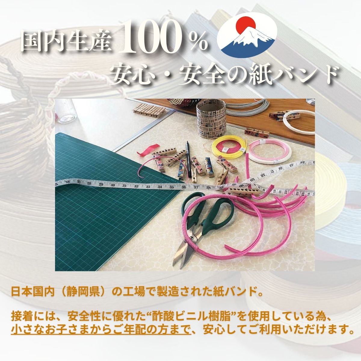 【日本製】紙バンド 手芸用ホビーテープ トライアル キット すこし大き目かごバッグ クラフトバンド バッグ かご カゴ 手作り ペーパークラフトバンド 12本幅 初心者 WrapFun ラップファン(モカCB)