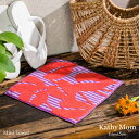 マラソン先行SALE10%OFF【 キャシーマム 】 ミニタオル 25cm×25cm ハワイアンキルト柄 アンセリウム パープル【 綿100% ハワイアン雑貨 ...