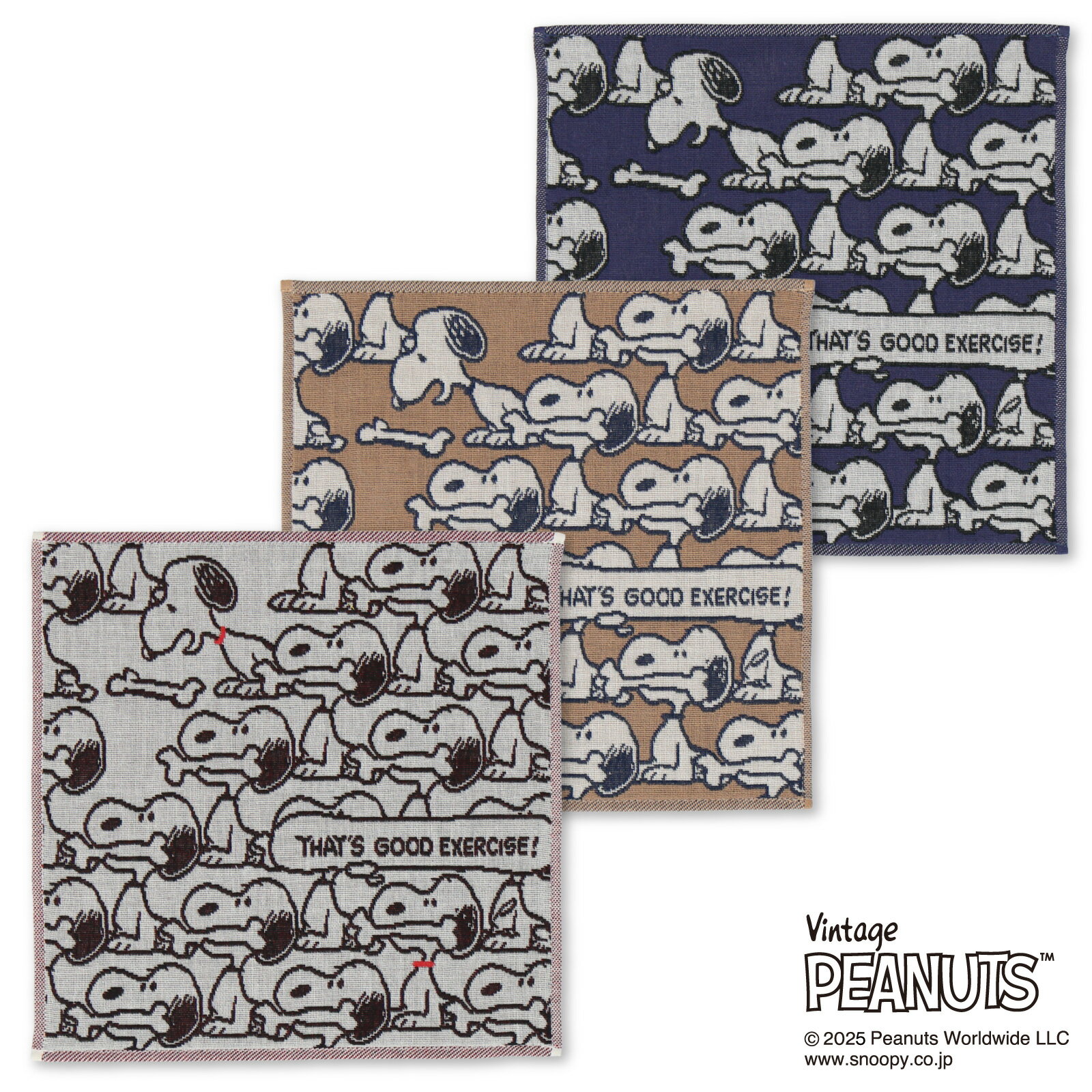 【 スヌーピー 】3重ガーゼハンカチ 25cm×25cm 日本製 【2025AW】【ピーナッツ PEANUTS】