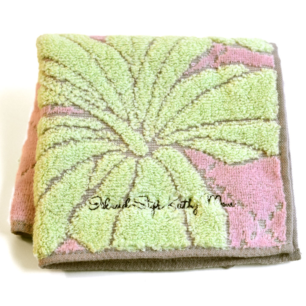【 キャシーマム 】ハワイアンキルト柄 ミニタオル 25cm×25cm ハイビスカス ピンク 【 綿100％ ハワイアン雑貨 ギフト 入園 タオルハンカチ 】