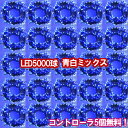 LEDイルミネーション電飾 5000球(青白ミックス)+コントローラ5個無料!ブルー&ホワイト クリスマスライト クリスマスイルミネーション いるみねーしょん