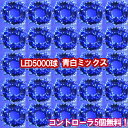 LEDイルミネーション電飾 5000球（青白ミックス）＋コントローラ5個無料！ブルー＆ホワイト　クリスマスライト クリスマスイルミネーション いるみねーしょん