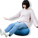 【即発送】山善 バランスボール クッション スツール 空気入れ付き インテリアに馴染む 体幹トレーニング ネイビー HBS-4526※北海道沖縄発送不可(4)