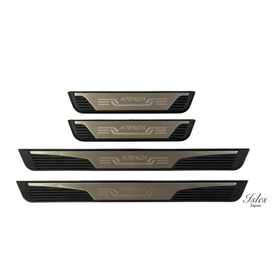【即発送】ATENZA 専用スカッフプレート サイドステップガード ステンレス製 傷防止 汚れ防止 簡単装着 4枚※北海道沖縄発送不可