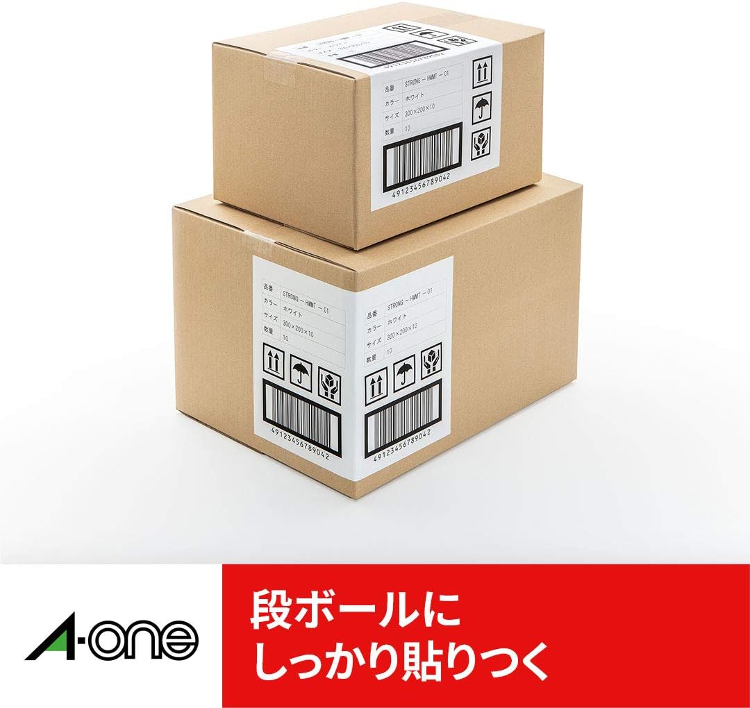 エーワン 78204 ラベルシール 各種プリンタ兼用 強粘着 マット紙 4面 18シート 72片 入り 1パック 3