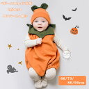 「送料無料＆2点セット」ベビー ハロウィン 衣装 コスプレ 赤ちゃん かぼちゃ衣装 2点セット 子供 ロンパース 男の子 女の子 カボチャ カバーオール 子供 キッズ かわいい 変装 きぐるみ ロンパース プレゼント ハロウィン衣装 つなぎ オールインワン