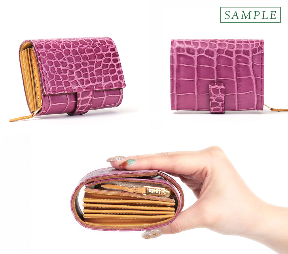 【 isola公式 】 財布 コンパクト財布 レディース ジャバラ小 本革 日本製 型押し isola アイソラ カロンガ カプリ 1308