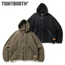 TBPR(タイトブース)TightboothWOOL BOA HOODIE JKTFW22-SW02送料無料ウール ボア フーディー ジャケット ジッパー フード パーカー ブラック 黒 カーキ スケーター スケートボード スケボー 22aw 22fw