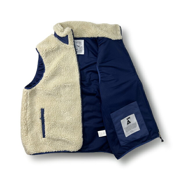 iS OLLiES 楽天市場店のPOLER(ポーラー)2023A/WPOLER JACQUARD SHERPA VESTCREAMベストアウトドアキャンプ｜アングル2