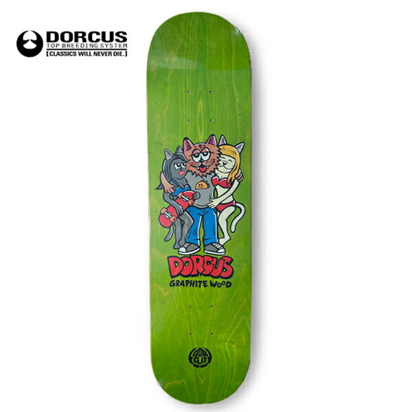 DORCUS(ドーカス)ZETT WITH GALS SKATEDECK GREEN 8.0送料無料 デッキテープ付き
