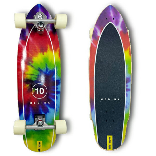 YOWYOW SURFSKATEMEDINA 33” TIE DYE組み立て完成品コンプリートデッキサーフィン ロングスケートボードガブリエル・メディナ