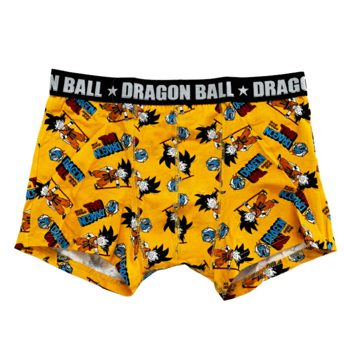 【パンツ3枚購入でメール便送料無料】ドラゴンボール 悟空とロゴ 総柄 ボクサーパンツ TE1817 (M) キャラクターグッズ メンズ 下着 綿混 前閉じ ギフト対応