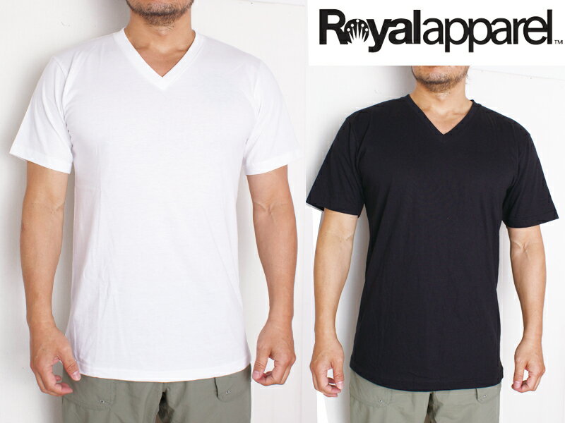 ロイヤルアパレル ROYAL APPAREL Vネック Tシャツ メンズ レディース Unisex Short Sleeve V-Neck