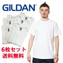 【送料無料の6枚セット】ギルダン GILDAN Tシャツ 半袖 メンズ 白 S〜XLサイズ #2000 Ultra Cotton 6.0 oz Short Sl...