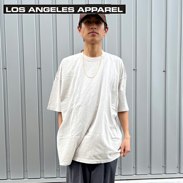 LOS ANGELES APPAREL T[XAp TVc N[lbN Y fB[X S S Grmnt Dye Crew Neck 6.5oz