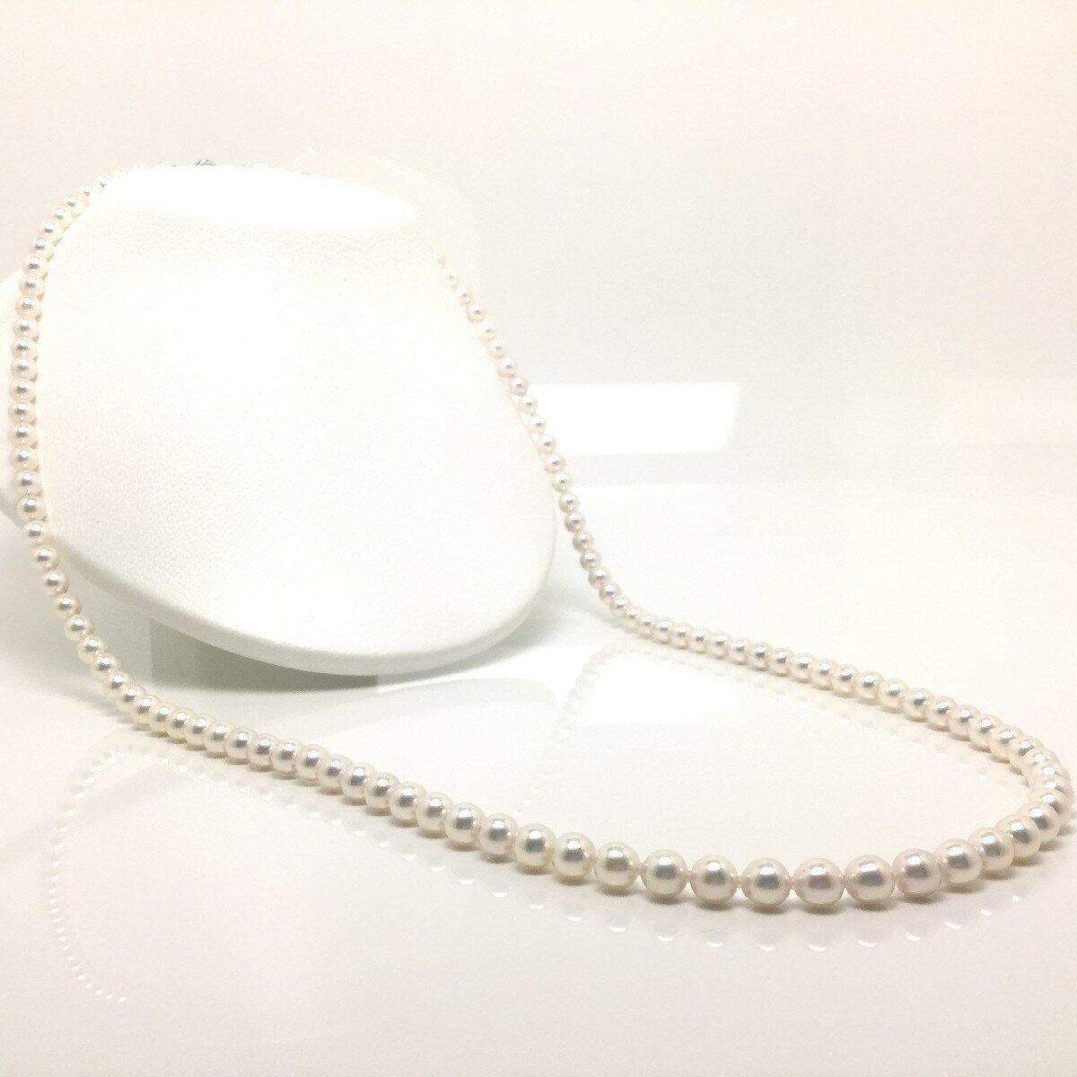 真珠 ネックレス パール アコヤ真珠 セミロング 7.0-7.5mm ホワイト系ホワイトピンク シルバー クリッ..