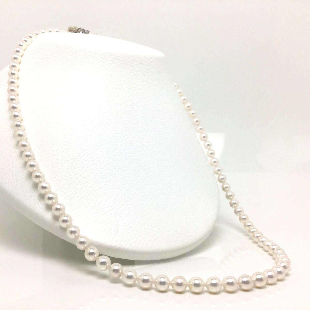 真珠 ネックレス パール アコヤ真珠 セミロング 6.5-7.0mm ホワイトピンク シルバー クリッカー 79271 ..