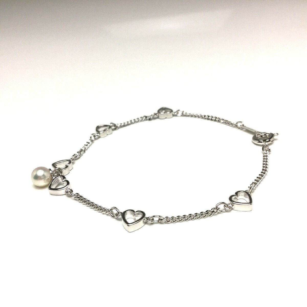 Rakuten - 真珠 ブレスレット パール アコヤ真珠 5.0-5.5mm ホワイトピンク シルバー チェーン ハート 67747 イソワパール