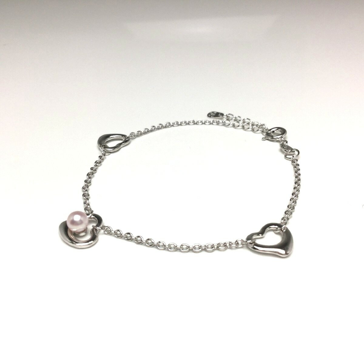 Rakuten - 真珠 ブレスレット パール アコヤ真珠 4.0-4.5mm ホワイトピンク シルバー チェーン ハート 69592 イソワパール