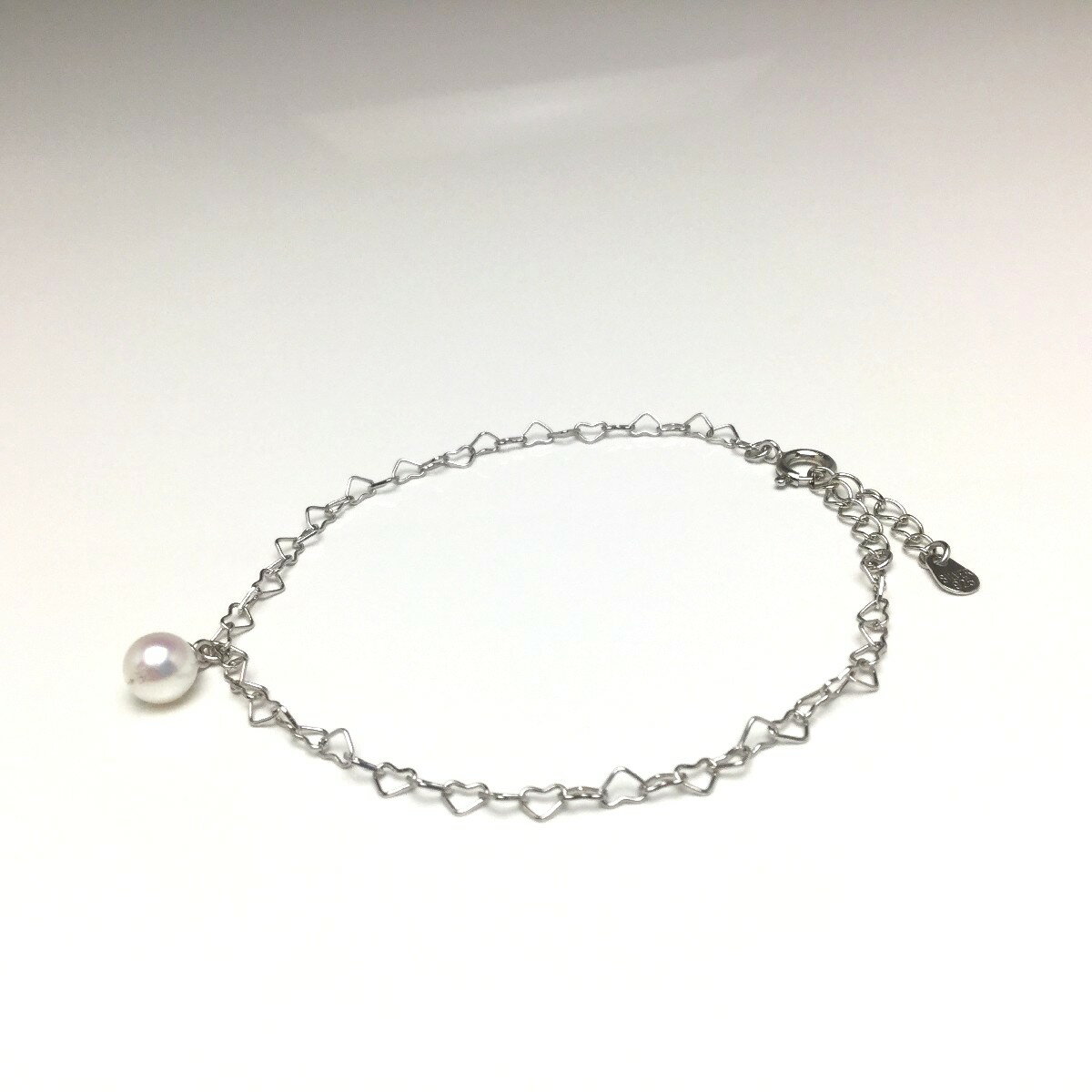 真珠 ブレスレット パール アコヤ真珠 5.8mm ホワイトピンク シルバー チェーン ハート 79545 イソワパ..